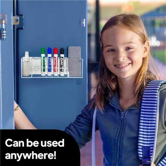 Magnetic Dry Erase Marker Holder Acrylic Whiteboard Pen Organizer for Office Sch - Picture 7 of 8